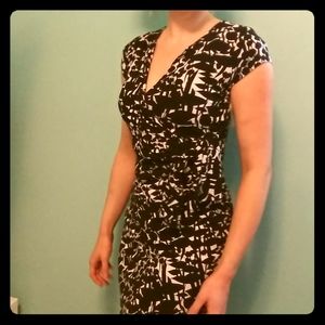NY&C XS black and white wrap dress